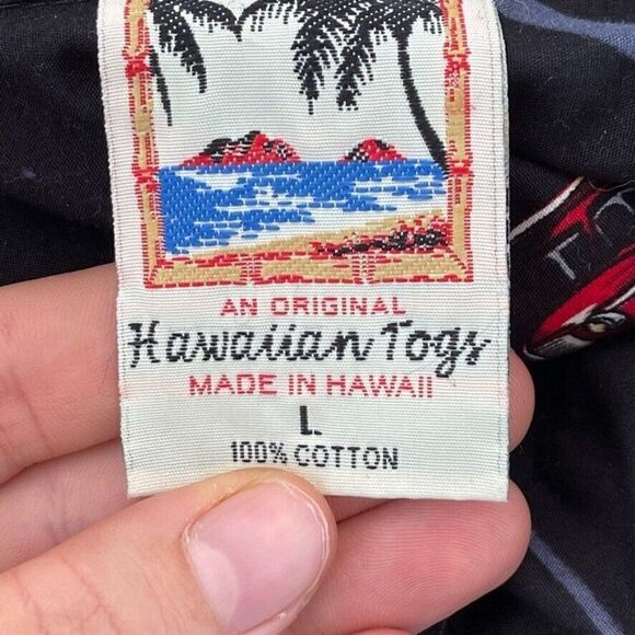 Vintage Hawaiian Togs Made in Hawaii Classic Car Tropical Floral Button Down M - Picture 2 of 8